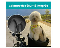 Panier à vélo en cuir noir pour chien