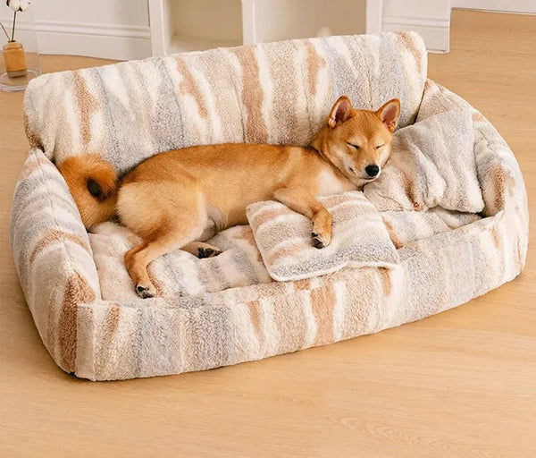 Canapé pour chien en peluche polaire | Cosy Majesté - Coussin pour chien